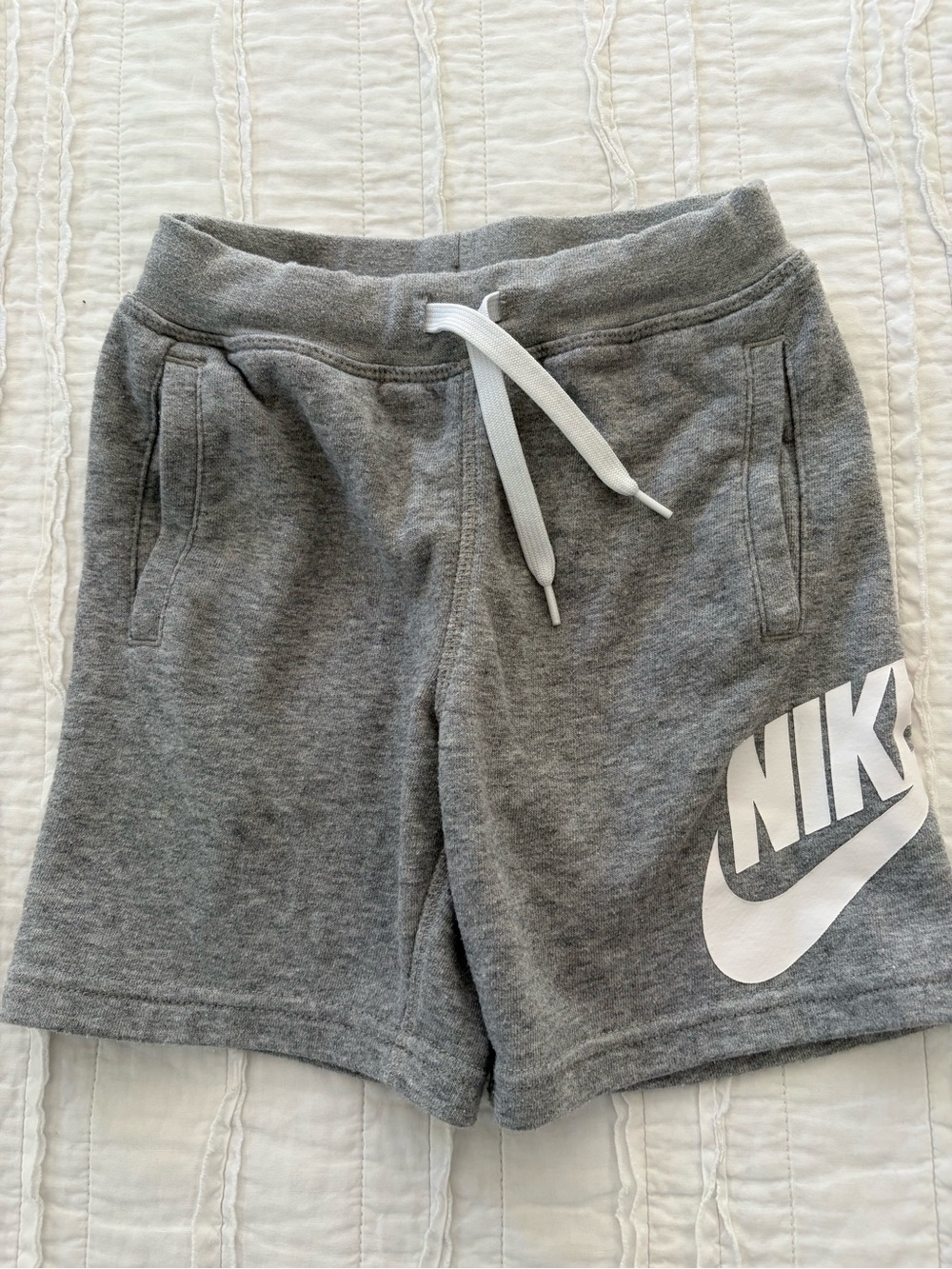Nike Grey Fleece Logo Kids Shorts